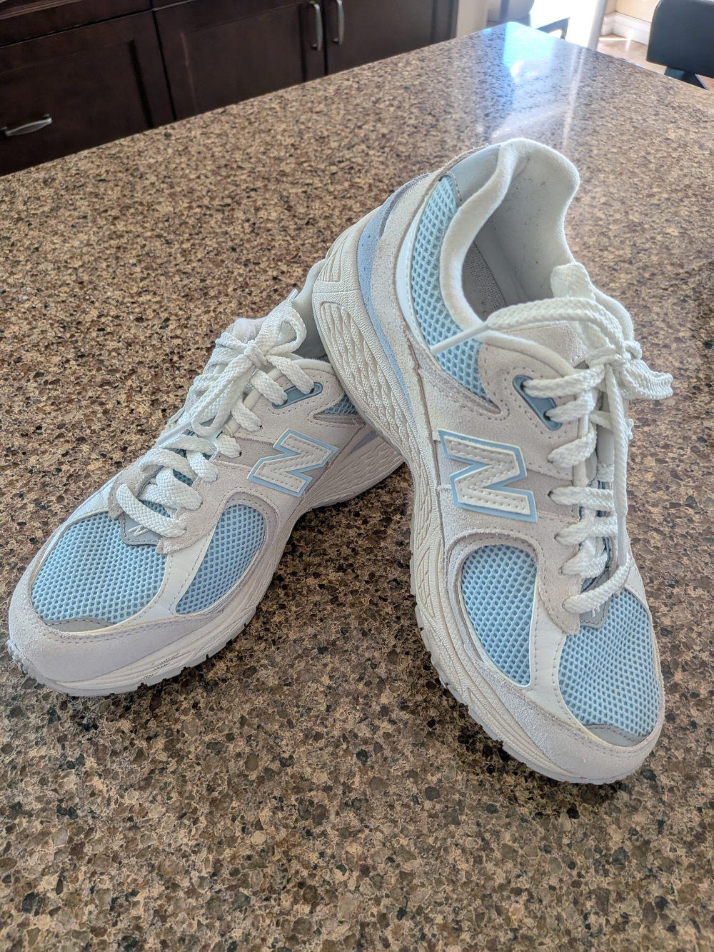 NWOT New Balance Light Blue and White Sneakers